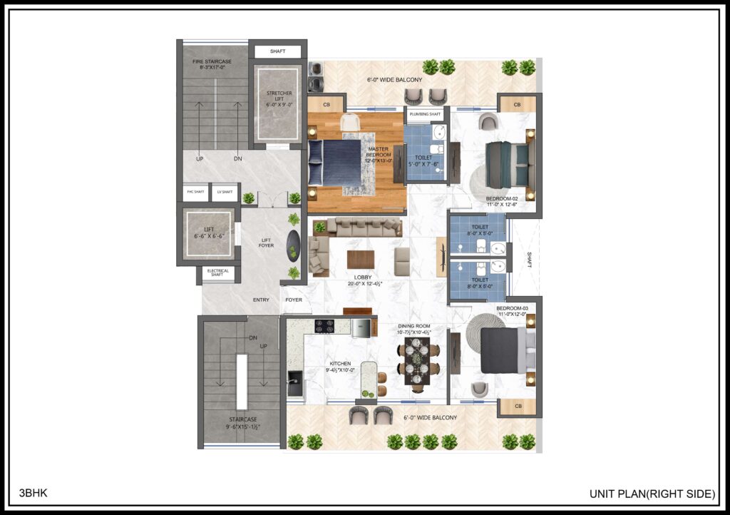 Rosero Elena 3 BHK Apartment